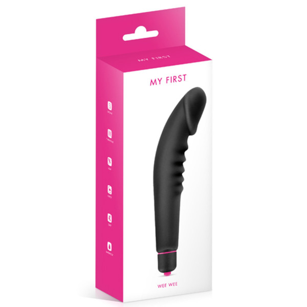 Vibromasseur stimulateur réaliste point G noir silicone 7 vitesses 